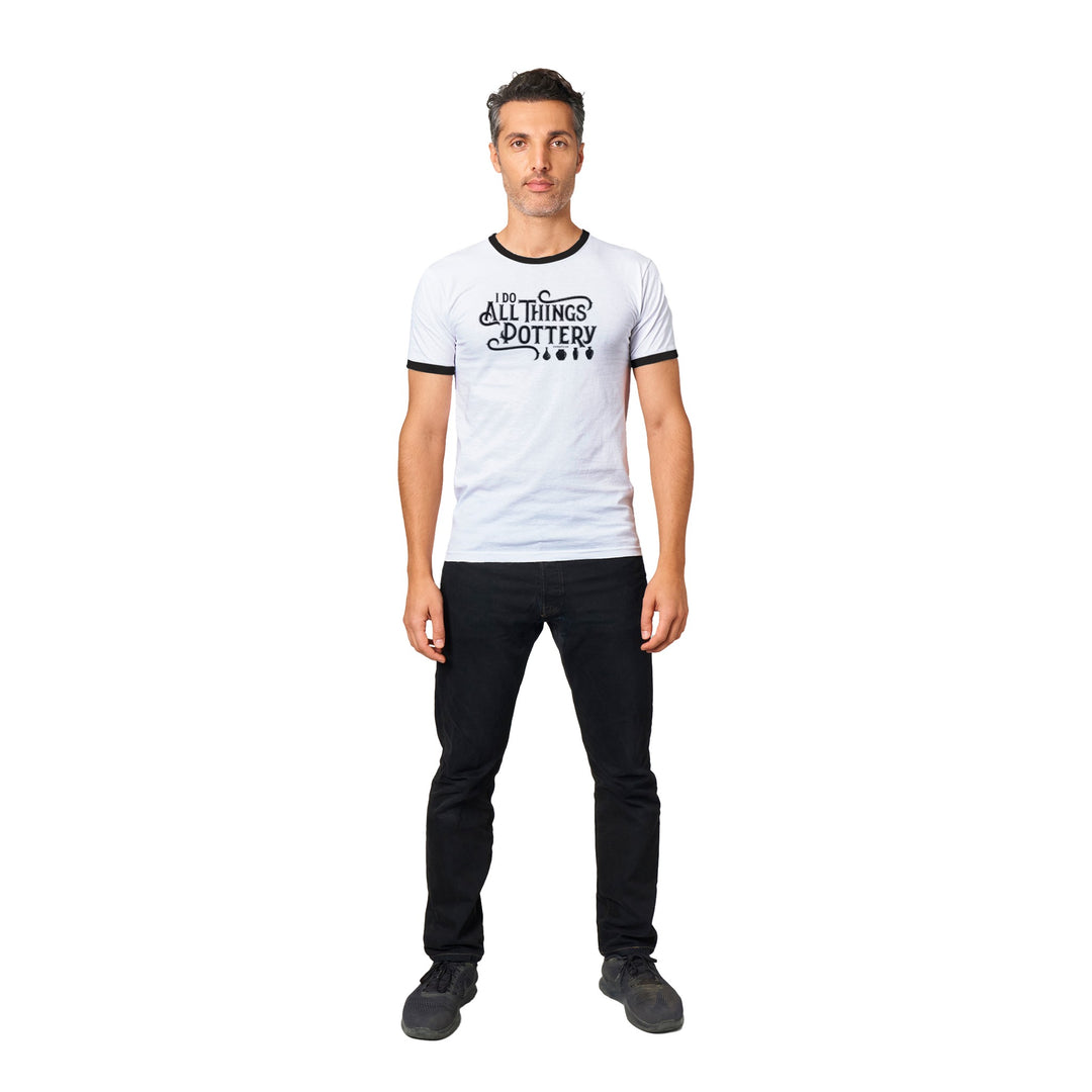 I Do All Things Pottery, Unisex Ringer T-shirt